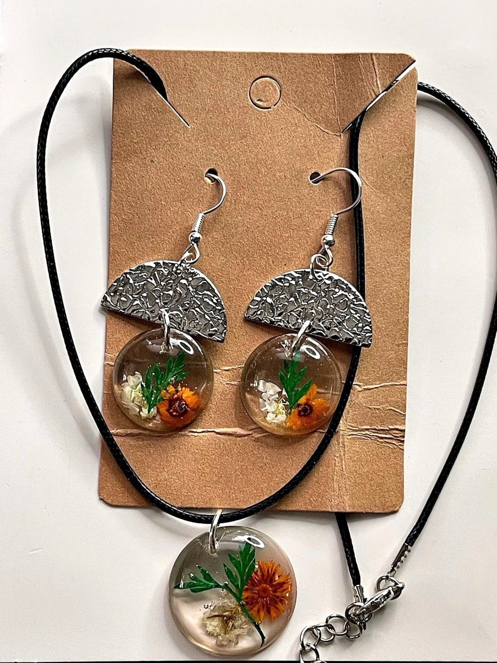 Floral Resin Jewelry Set